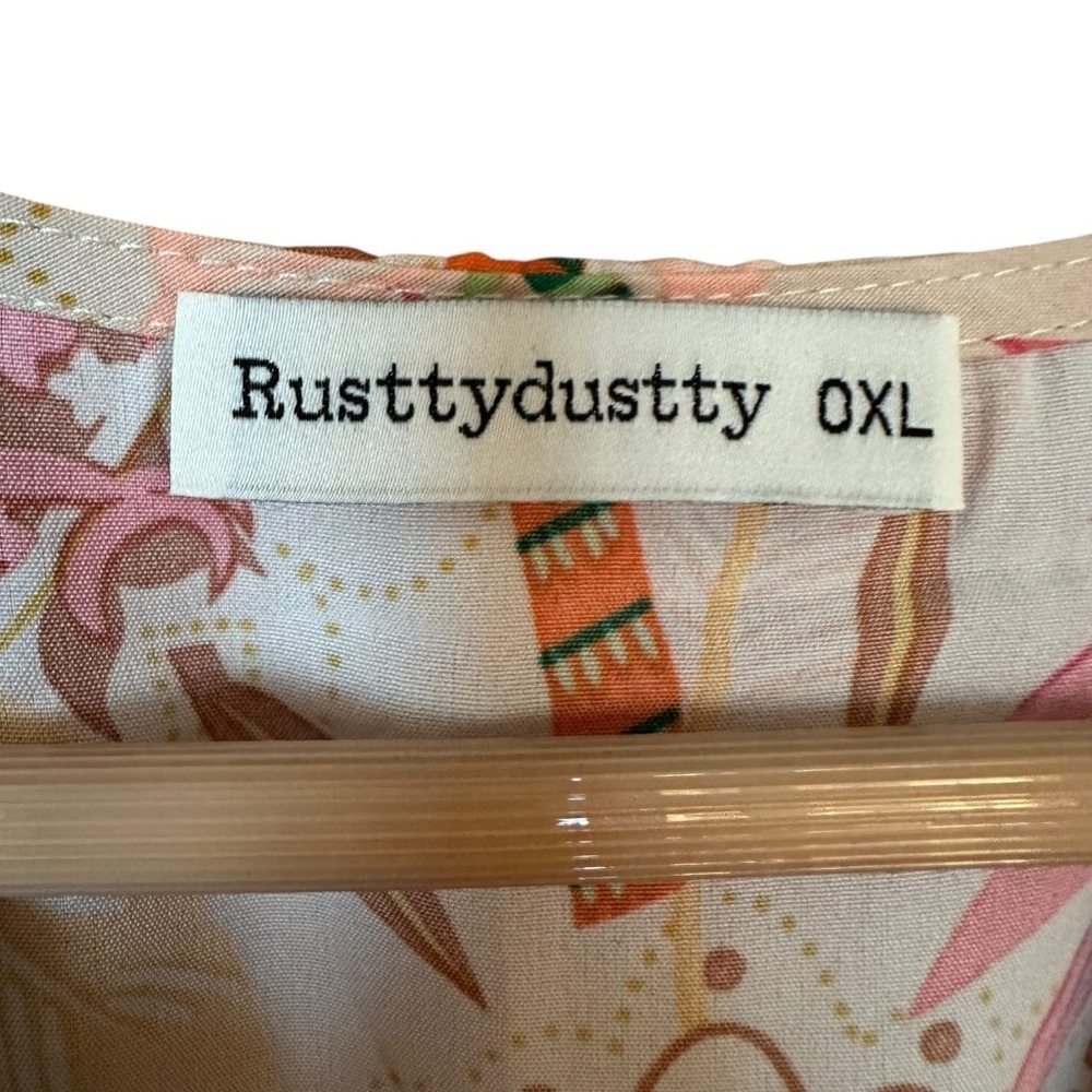 Rusttydustty Lace Trim Floral V Neck Maxi Dress 0X - Picture 7 of 14